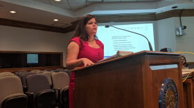 Attorney Reina Saco points out the issues with GPD and the issues regarding Senate Bill 168 during a public comment session at Gainesville City Hall. (Eve Rosen/WUFT News)