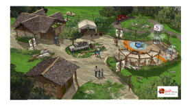 This rendering shows the Akron Zoo's planned Pride of Africa area, slated to open next year.