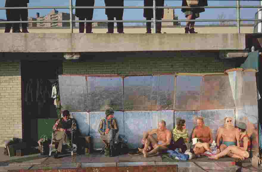 Winter sunbathers at Coney Island in New York City, 1965.