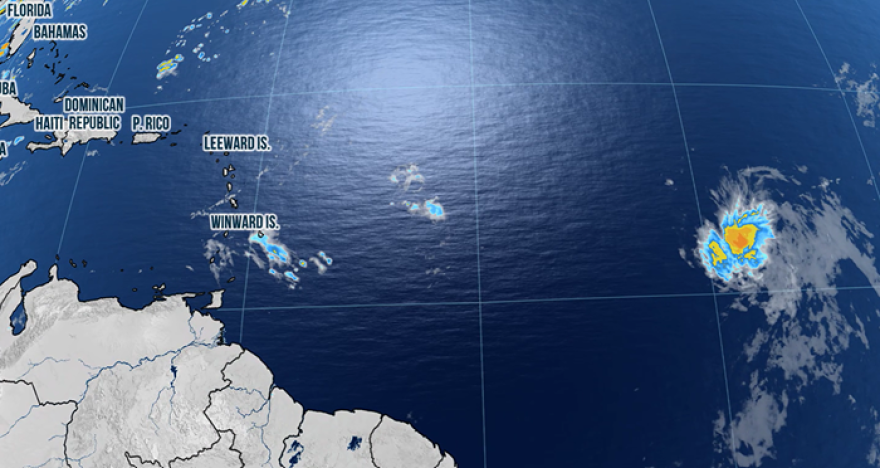 Satellite photo of Tropical Storm Dolly on 8/27/2026.