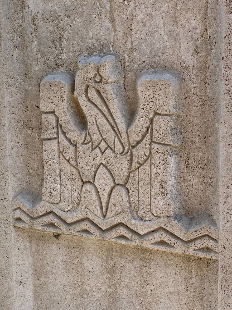 Pelican at the Louisiana State Capitol Building