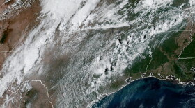 NOAA satellite image of Texas on Oct. 14, 2026, with a cold front on the way to San Antonio