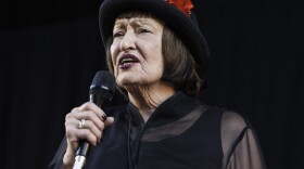 Jazz singer Sheila Jordan, then 84, performs at the 21st Annual Charlie Parker Jazz Festival in New York City's Tompkins Square Park on August 25, 2013.