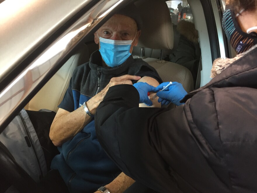 The Cape Cod COVID-19 Response Task Force helped organize and promote vaccination clinics, such as this drive-through clinic at the Cape Cod Fairgrounds on Feb. 3, 2021.