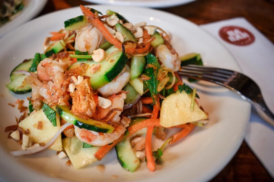 Chef Eric Banh of Seattle, Wash. recommends his cucumber shrimp salad.