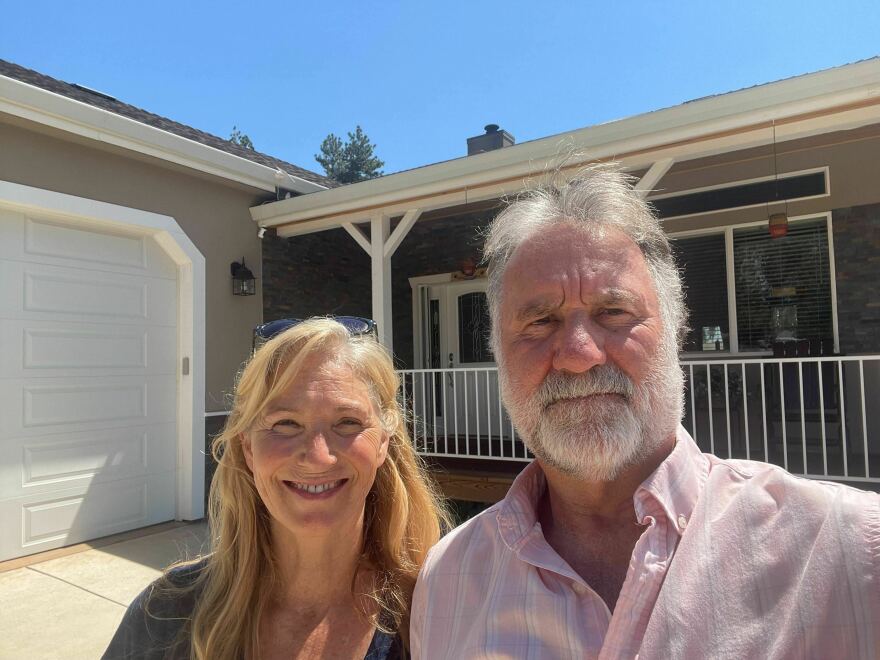 Richard and Zetta Gore at home in their post-fire home in Paradise.