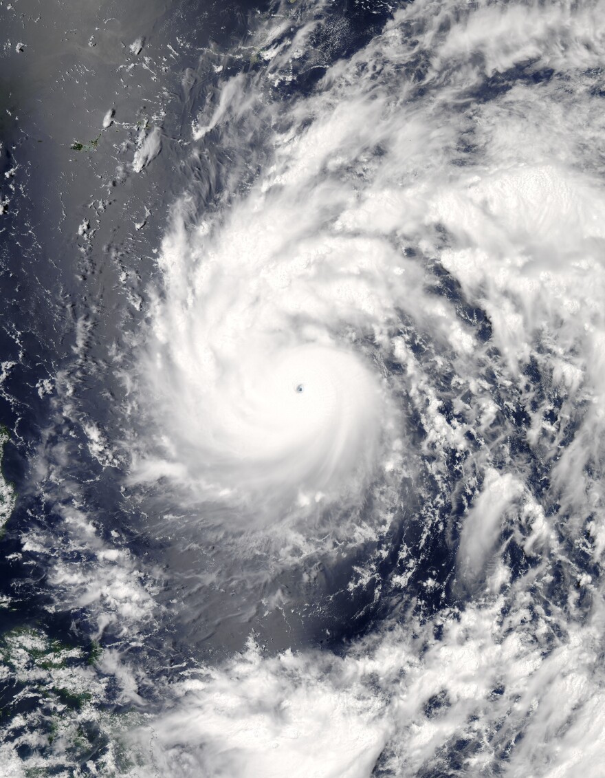 NASA imagery shows Typhoon Nepartak as it approaches Taiwan and the Philippines on Wednesday.