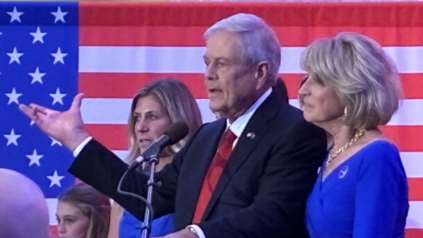 Republican U.S. Rep. Ralph Norman speaks at his Aug. 25 Republican special primary Senate runoff election watch party.