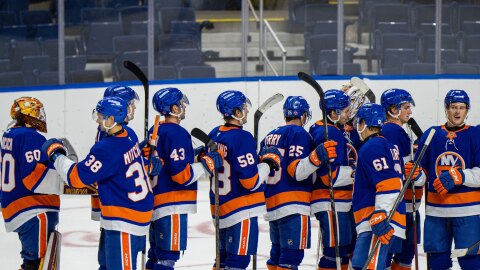 FILE: A preseason game between the Hartford Wolfpack and the Bridgeport Islanders in Bridgeport on October 1, 2025.