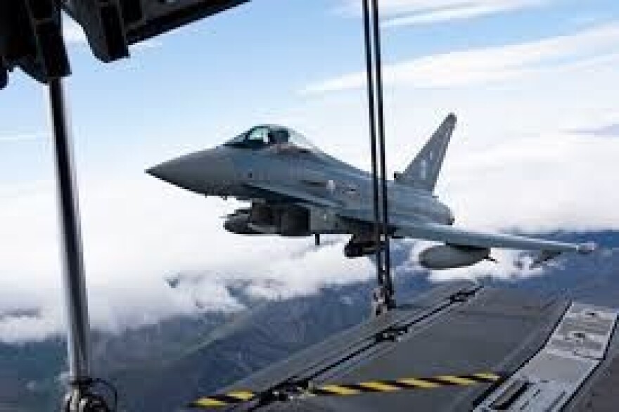A German Air Force Eurofighter Typhoon flies over Alaska during exercise Arctic Defender 24 at Joint Base Elmendorf-Richardson, Alaska, July 8, 2024.