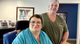 Andrea Rodriquez (front left) and Ingeri Eaton (back right) at Rodriquez's home in Buffalo, New York on September 21, 2026. Rodriquez, a Consumer Directed Personal Assistance Program (CDPAP) consumer is supportive of Eaton, her worker and friend, taking part in 1199 SEIU's unionization efforts.