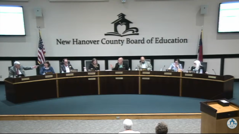 Libertarian David Perry arguing with Republican Board Chair Pete Wildeboer earlier in the meeting.