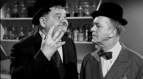 Oliver Hardy and Stan Laurel in "The Big Noise" (1944).