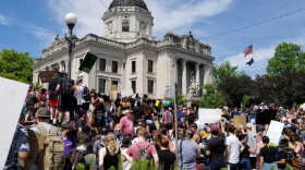 Protesters filled the Bloomington square downtown June 5, 2020 for the "Enough is Enough" march and protest.
