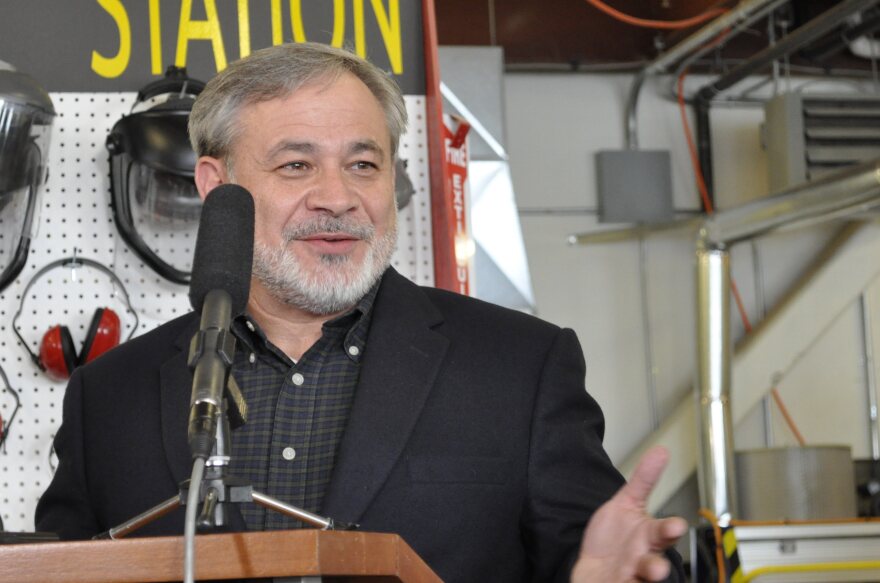 Assistant Energy Secretary Dan Brouillette visited the Cook Inlet Tribal Council's workshop in Anchorage in August 2019. (Photo by Liz Ruskin/Alaska Public Media)