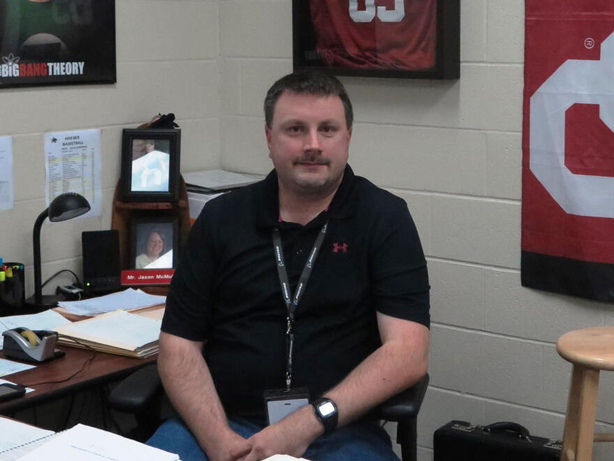 Jason McMullen, born and raised in Oklahoma, now teaches in Springdale, Arkansas.