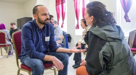 Participants at KUOW's Ask A Muslim event at MAPS in Redmond, Washington.