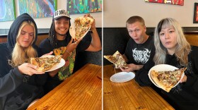 Bug Moment had a moment enjoying the ratatouille slice from Ian's Pizza.