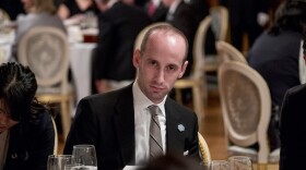 President Donald Trump's White House Senior Adviser Stephen Miller arrives for a state dinner for President Donald Trump and Japanese Prime Minister Shinzo Abe the Akasaka Palace, Monday, Nov. 6, 2017, in Tokyo. (Andrew Harnik/AP)