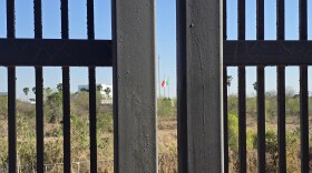 The view from Texas into Mexico through the border wall