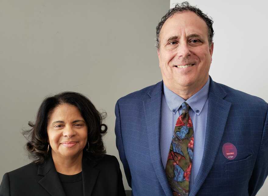 Monique Green, left, serves as St. Louis Survivors Legal Support board president. Mike Burton, right, is the founder and executive director of the nonprofit.