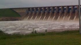 water is being discharged from Keystone Dam