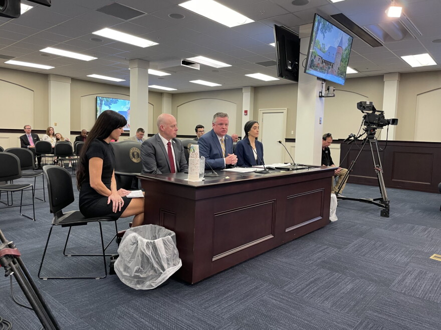 Third from left-Nicholasville Representative and Bill Sponsor Matt Lockett- Ky Attorney General Office reps on either side