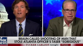 Sen. Mike Braun (R-Ind.) appears on Fox News' "Tucker Carlson Tonight" on June 29.