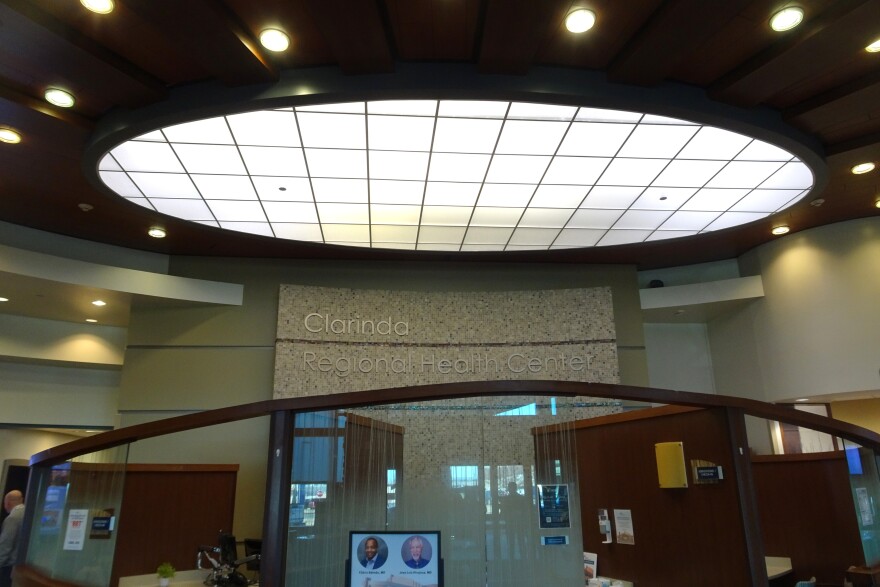 The atrium of the Clarinda Regional Medical Center on Feb. 17.