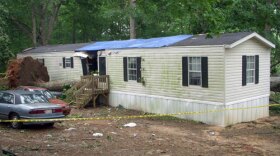 The movile home in Ellenboro, NC where 18-year-old twins Leticia and Celia Arzola died on May 11, 2011.