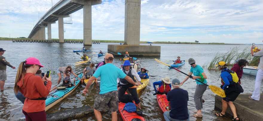 The RiverTrek kayakers arrive in Apalachicola