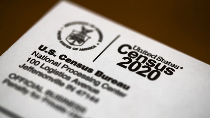 FILE - This March 19, 2020, file photo, shows an envelope containing a 2020 census letter mailed to a U.S. resident.