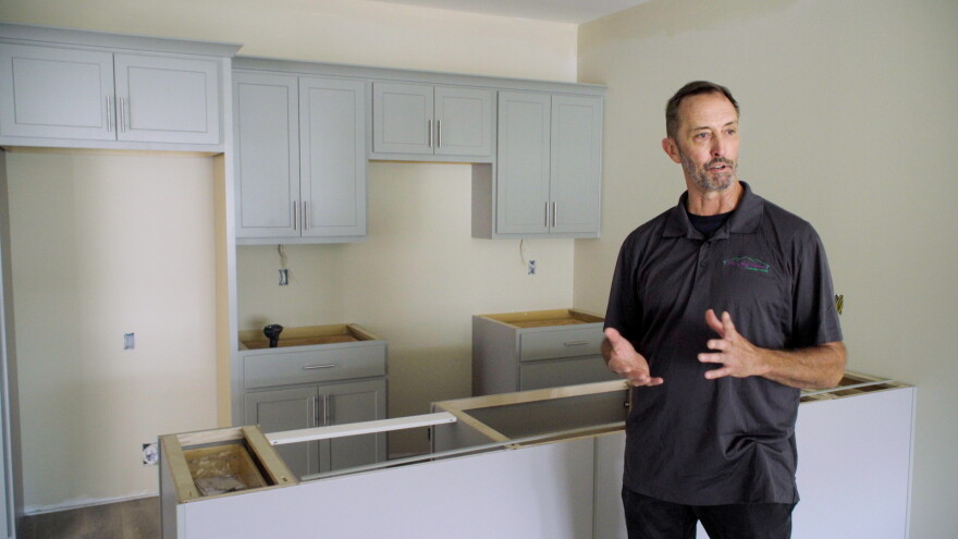 Brian Murphy talks about this condo, under construction in Evansville.