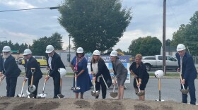 Kent County Family Court judges break ground at the site of the new courthouse.