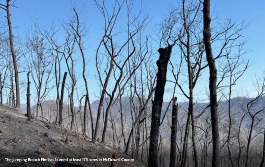 The Jumping Branch Fire has burned at least 175 acres in McDowell County.