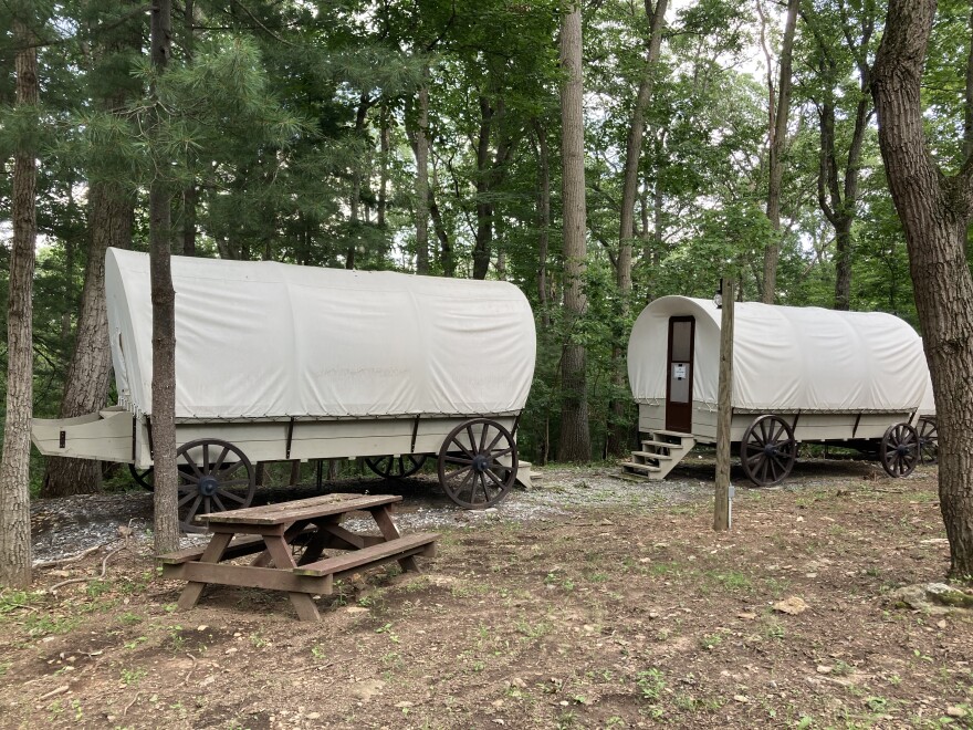 River Valley Ranch’s wagon style cabins
