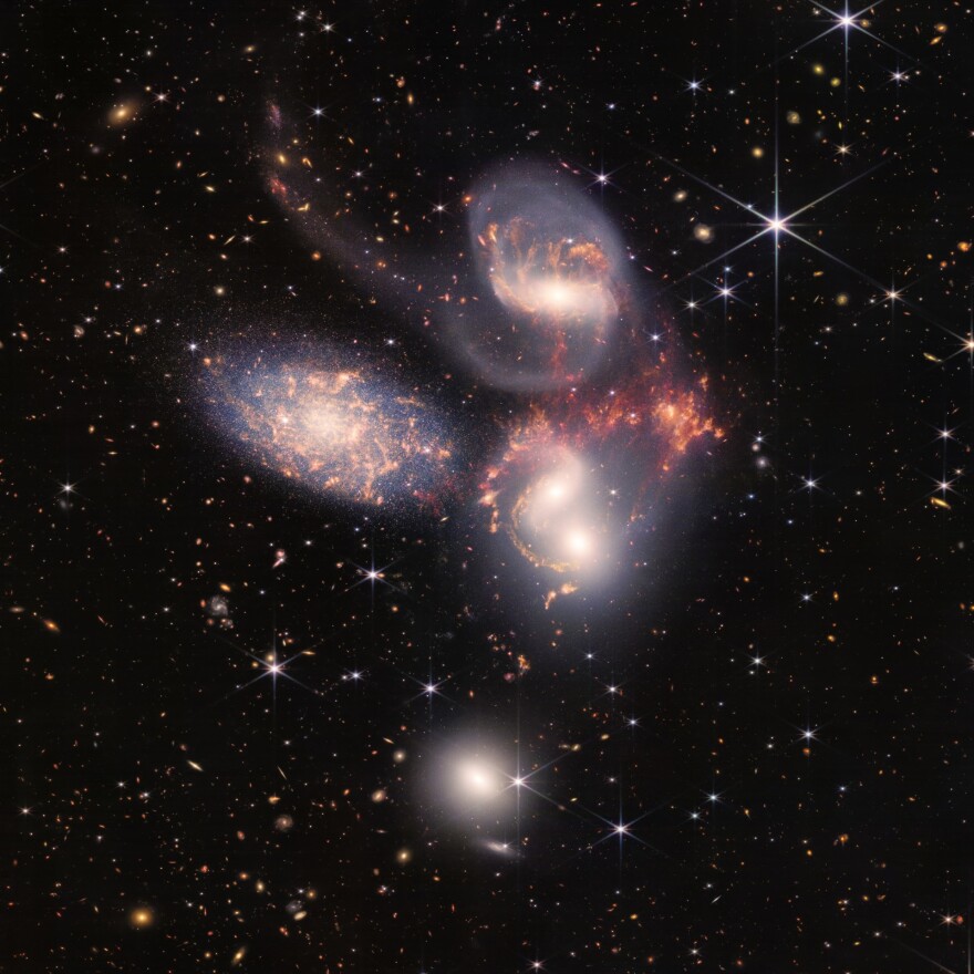 An enormous mosaic of Stephan's Quintet from NASA's James Webb Space Telescope.