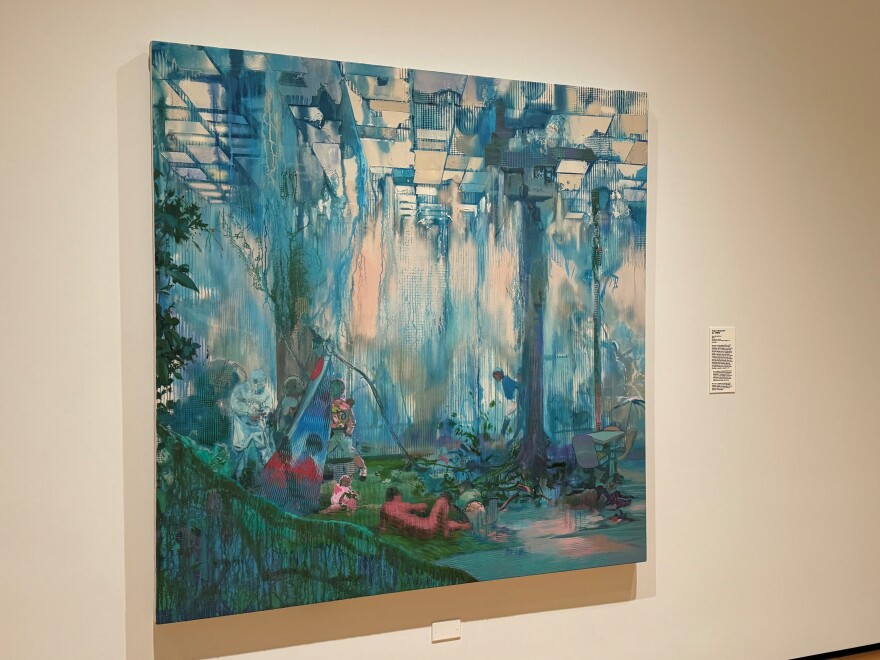 The exhibition showcases artists' work who have used cutting edge technology as well as traditional hands-on techniques