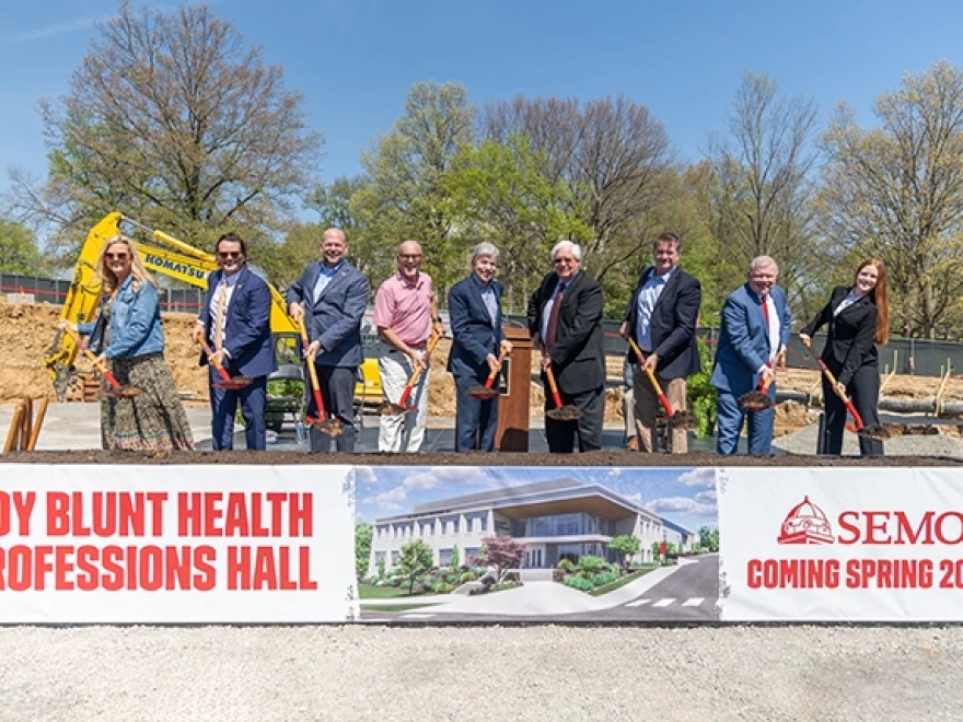 Groundbreaking ceremony of Roy Blunt Health Professions Hall at Southeast Missouri State University on Thursday, April 9, 2026.
