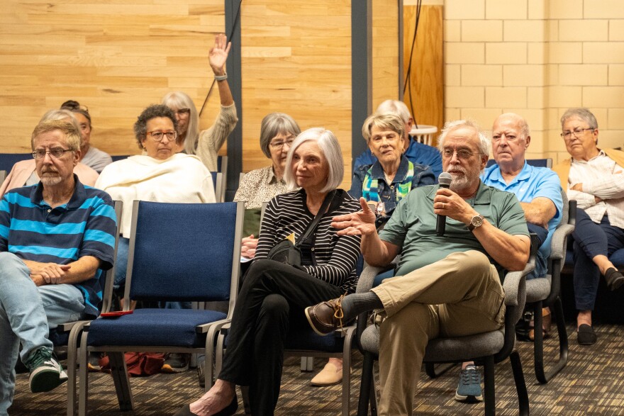 Attendees asked questions about redistricting at an October town hall in Lenexa.