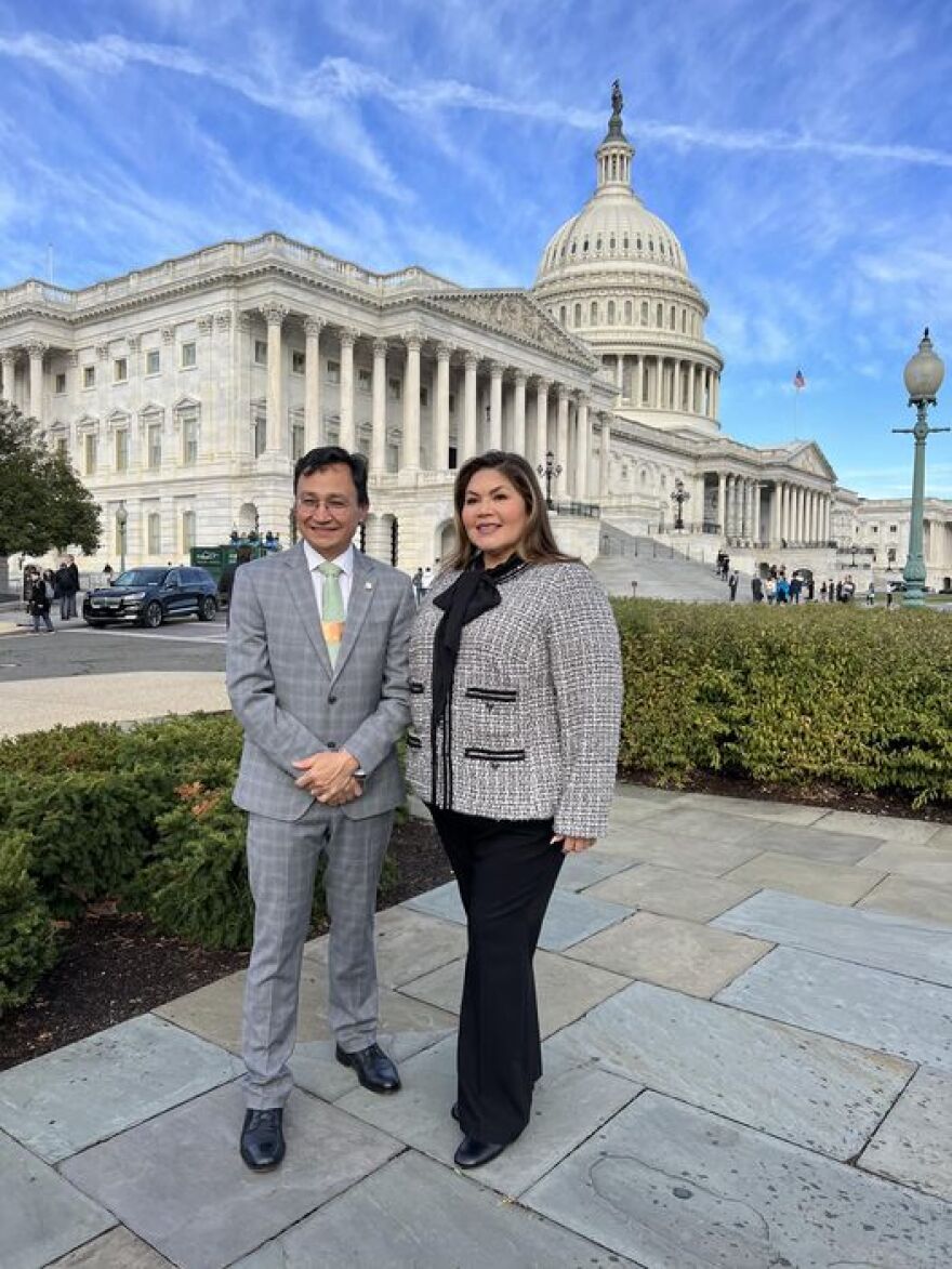 Cherokee Nation Principal Chief Chuck Hoskin Jr. with Cherokee Congressional Delegate Kim Teehee