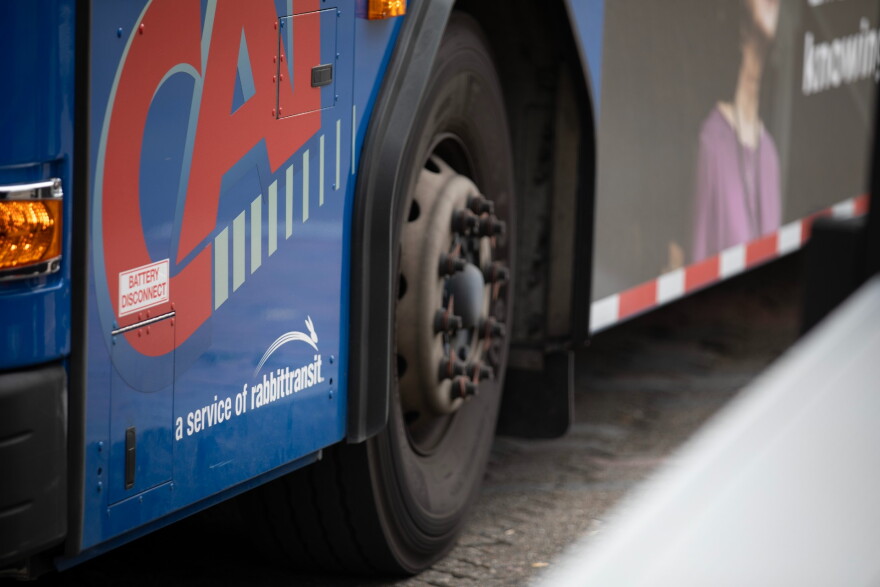 A Rabbittransit bus in Harrisburg. Transit agencies around Pa. say they expect financial struggles as stimulus dollars run out.
