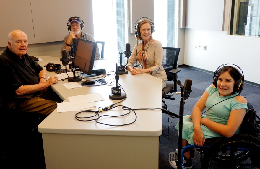 Joining host Don Marsh (at left) for Tuesday's discussion were (from center left) four-time Tony nominee Terrence Mann, Variety CEO Jan Albus and Variety teen performer Selah Harris.