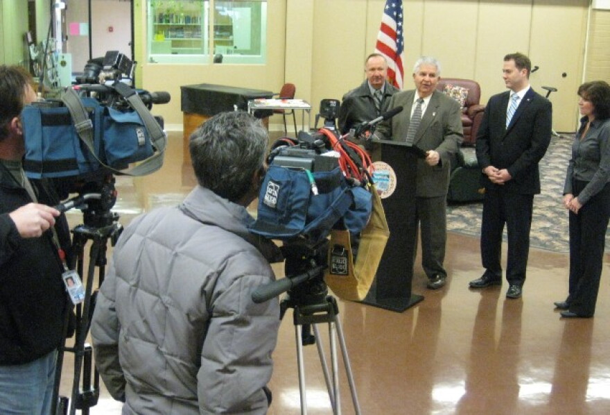 Niagara County Legislator Peter E. Smolinski, County Legislator Russ Rizzo, Mayor Robert G. Ortt and Director of North Tonawanda Department of Youth, Recreation & Parks Patricia Brosius