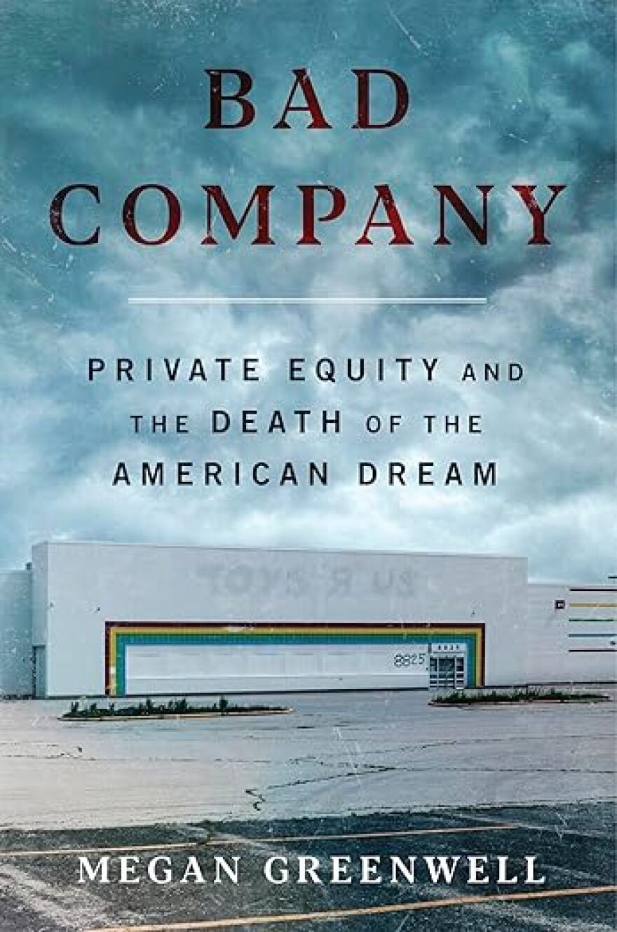 The book cover of "Bad Company" by Megan Greenwell, with an abandoned Toys R Us on the front