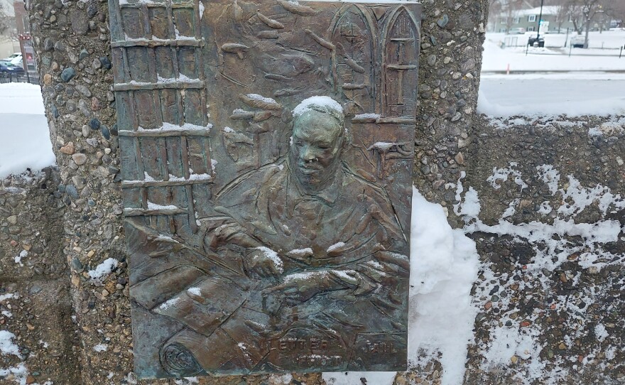 Artwork displayed at EMU's MLK Plaza.