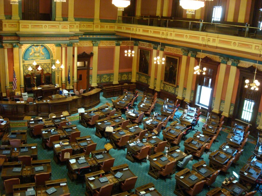 Inside the Michigan House of Representatives.