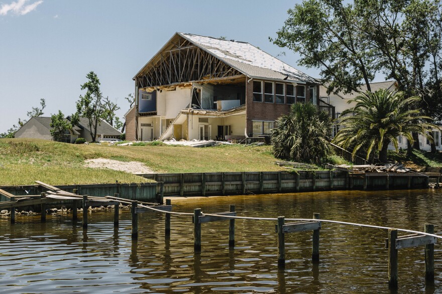 Many of the homes in the Panama Country Club area of Lynn Haven still show evidence of the catastrophic damage caused by Michael.