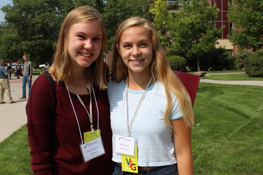 Emily Greenlund, left, and Addie Slanger are freshmen at the University of Montana this fall.