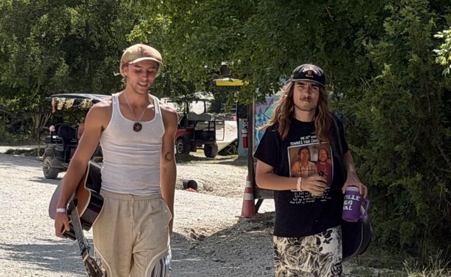 Festival-goers walking the grounds